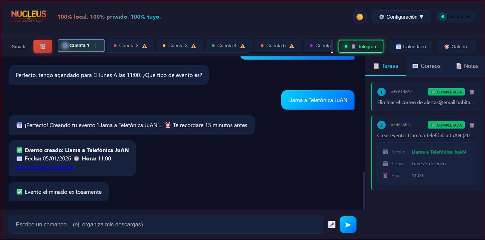 NUCLEUS Calendar Interface
